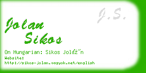 jolan sikos business card